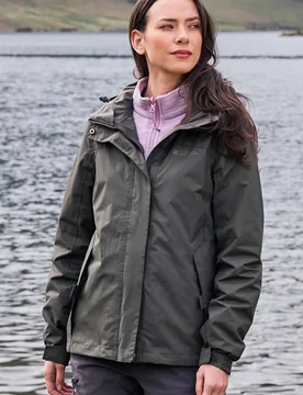 Storm 3 in 1 Womens Waterproof Jacket - Green - Green - Size: 8 - Mountain Warehouse - FashionsVida