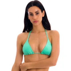 Top de bikini triángulo liso con relleno