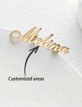 Broche de acero inoxidable personalizado con nombre DIY para hombres y mujeres, con cajas de regalo, regalos de San Valentín, regalos de cumpleaños, - Shein - FashionsVida