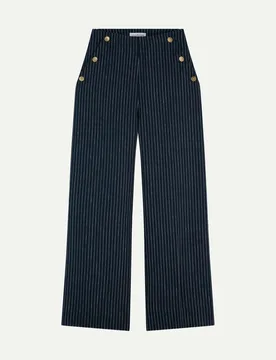 Nadelstreifenhose mit Knopfdetails Blau 38 - Tommy hilfiger - FashionsVida
