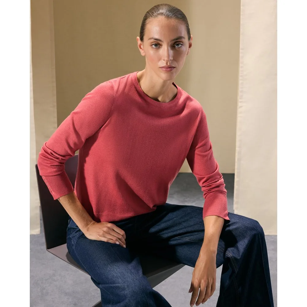 Jersey de mujer cuello caja mezcla tejidos - Woman El Corte Inglés - FashionsVida