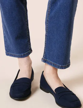 Women's Wide Fit Lara Penny Loafers in Navy Size: 7 - Navy - Size: 7 - Dorothy perkins - FashionsVida