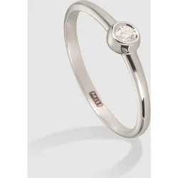Anillo de oro y diamante solitario Mio
