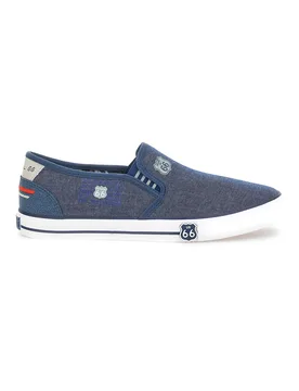 Mocassini Blu con Tomaia in Tessuto 42 - Route 66 - FashionsVida