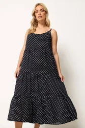 Women's Tiered Maxi Dress in Black Size: 18 - Black - Size: 18