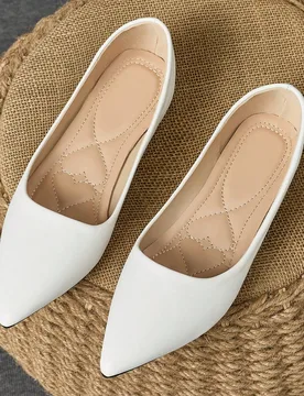 Mocasines de punta planos y sólidos para mujer, cómodos zapatos casuales y de vestir para la oficina, de uso todo el año CN41 - Shein - FashionsVida