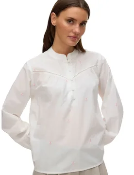 Blusa A Maniche Lunghe Iris Snow White / Pink Cosmos Emb. XL - Vero moda - FashionsVida