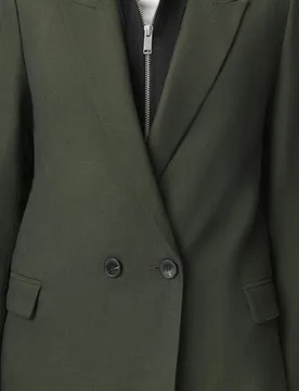 Blazer de mujer con cierre cruzado y panel de capucha extraíble - IKKS - FashionsVida