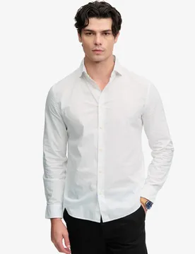 Superdry Herren Poplin-hemd mit Cut-away-kragen White - Größe: L - 64.99 - FashionsVida