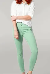 Womens Tencel Super Skinny Coloured Jeans - Mint Cotton - Size 20 Short