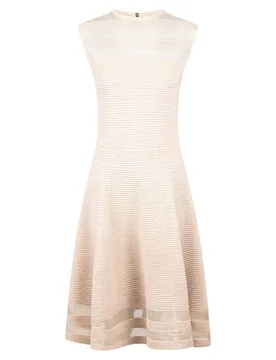 Women's Saalli Sleeveless Round Neck Regular Fit Midi Dress in Beige Size: 10 - Beige - Size: 10 - Ted baker - FashionsVida