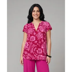 Blusa basica estampada manga corta