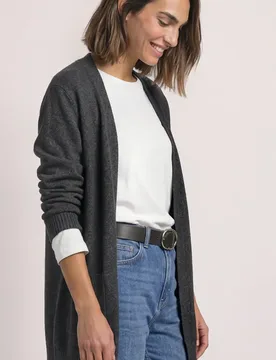 Langarm Cardigan mit aufgesetzten Taschen female Grau - Street One - FashionsVida