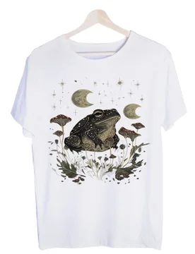 Men's Frog and Moon Graphic Tee, Short Sleeve Crew Neck T-Shirt for Casual Daily Wear and Summer Outfits - Aliexpress - FashionsVida