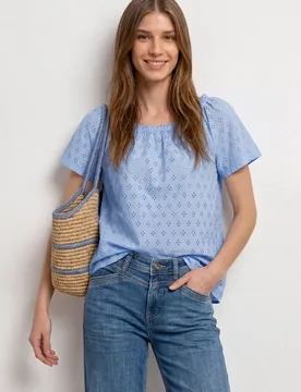 Carmen blouse female Blau - Street One - FashionsVida