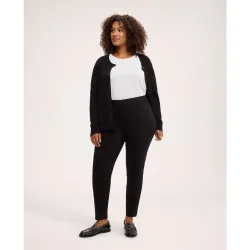 Jeggings de mujer con pliegue frontal y botones decorativos ajuste y diseño para el máximo confort