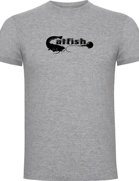Catfish Short Sleeve T-shirt Heather Grey 2XL Men - Kruskis - FashionsVida