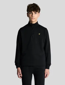 S Kids 1/4 Zip Jumper in Jet Black - Lyle & Scott - FashionsVida