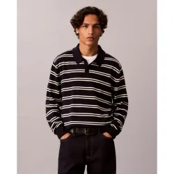 Polo Hombre supima manga larga a rayas