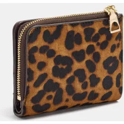Cartera de mujer 100% piel pequeña con estampado animal print