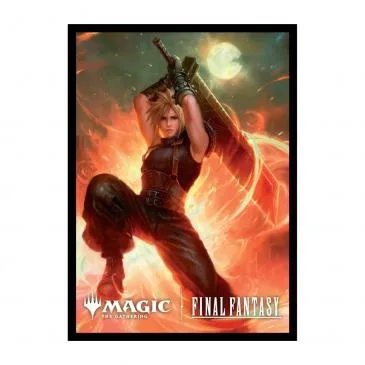 MTG FINAL FANTASY Deck Protector Sleeves Commander featuring Cloud, Ex-SOLDIER (100) - Ultra PRO - FashionsVida
