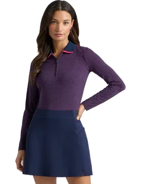 Polo Geo 2 Silky Tech Nylon, langarm, navy/pink m - G/FORE - FashionsVida