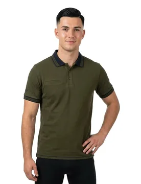 Polo à Manches Courtes Way Dark Green S - U-Power - FashionsVida