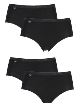 Pack Black Basic Midi Briefs Ladies 18 Ladies - - Black - Size: UK 18 - Sloggi - FashionsVida