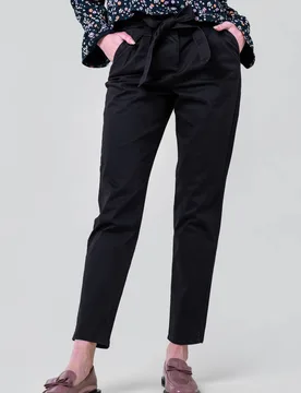 Women's Black Slim Trouser Size: 18 - Black - Size: 18 - Enorsia - FashionsVida