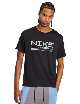 Miler Men T-Shirts - Black - Size M - Poly Jersey - Black - Size: Medium - Nike - FashionsVida