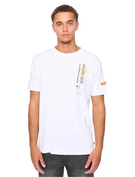 Mens Protonz T-Shirt (White) Cotton - Size Large - Duck and Cover - FashionsVida