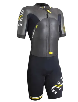 Alligator Sr Short Sleeve Trisuit Black / Yellow XS Men - Nu Swimrun - FashionsVida