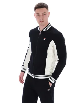 Black Settanta Baseball Track Top - XS - FILA - FashionsVida