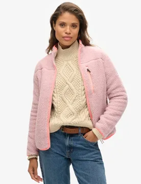 Superdry Damen Outdoor Sherpa-fleecejacke Pink - Größe: 38 - 99.99 - FashionsVida