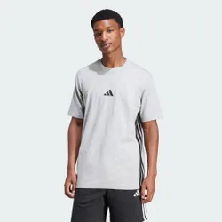 T-shirt Essentials 3-Stripes Single Jersey M Medium Grey Heather / Black