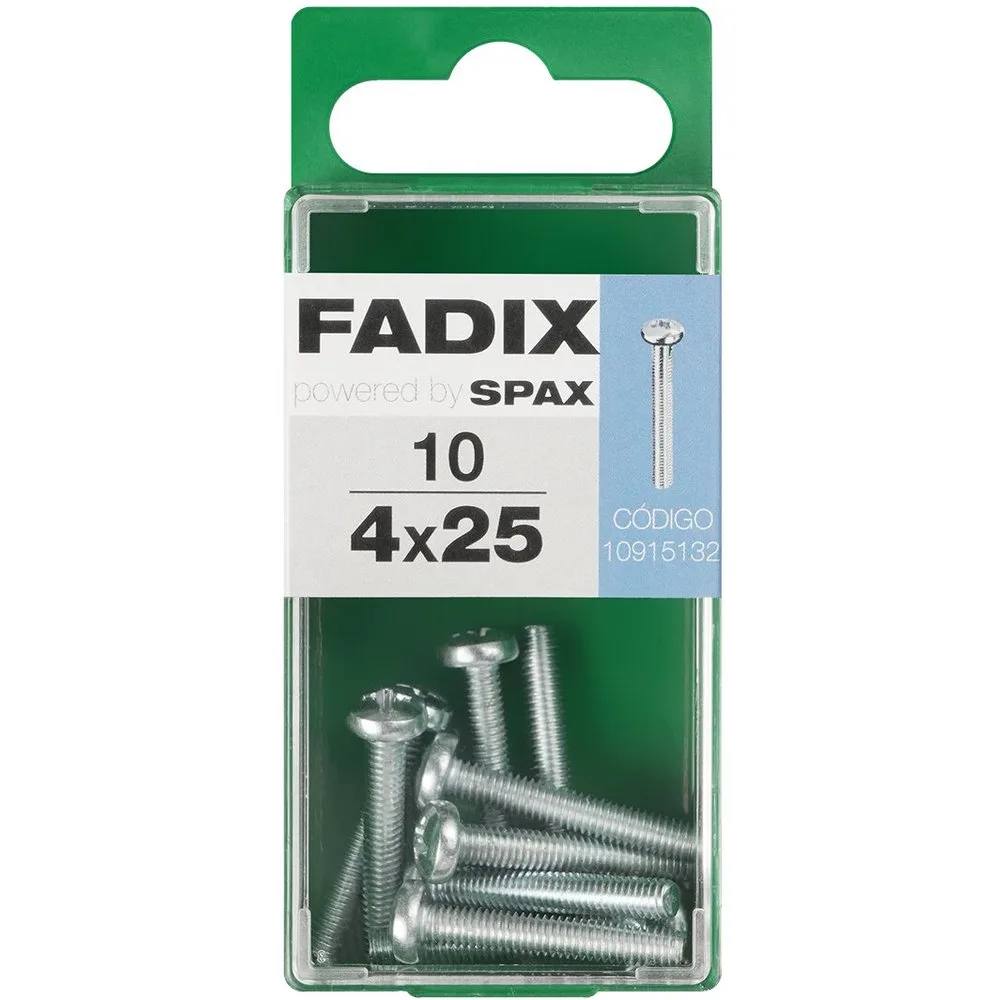 Tornillo Métrica Cabeza Redonda M4 x 25 mm - Caja 10 Uds - FADIX - FashionsVida