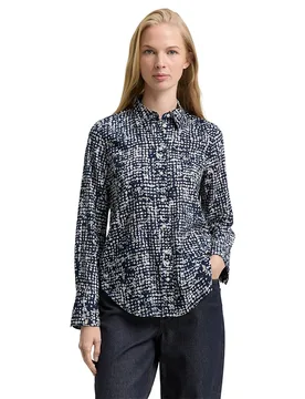 Chemisier à Manches Longues 1047586 Navy Abstract Dot Design 40 - Tom tailor - FashionsVida
