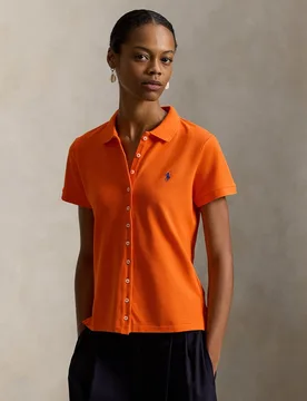 Polo de mujer de manga corta con botones - Polo Ralph Lauren - FashionsVida