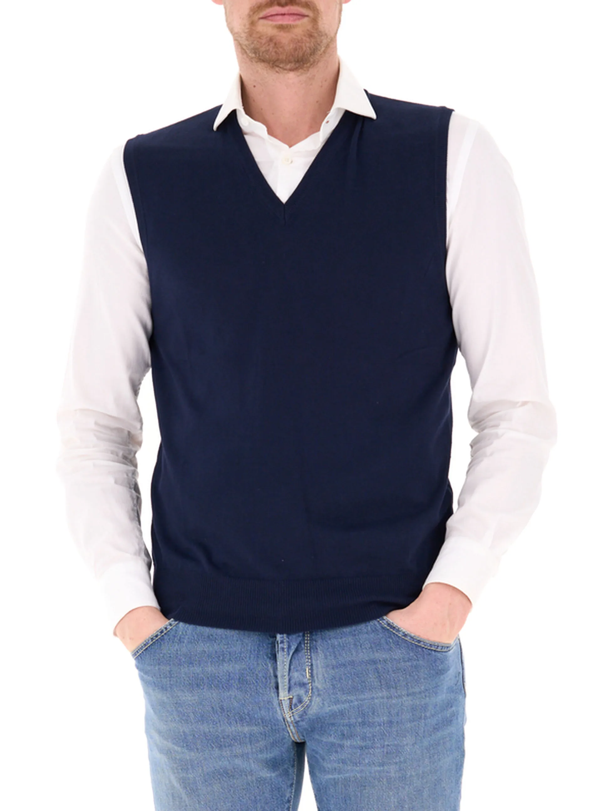 Gilet scollo V BLU NOTTE 48 - Gran Sasso - FashionsVida