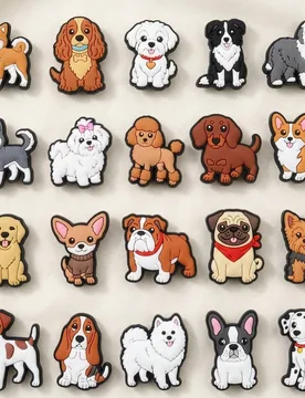 Set de 20 piezas Nuevos accesorios de moda con diseño de perro lindo para DIY, decoración desmontable para sandalias, accesorios para bolsas de play - Shein - FashionsVida