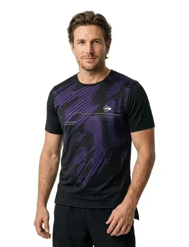 Game 1 Short Sleeve T-shirt Black / Violet Indigo M - Dunlop - FashionsVida