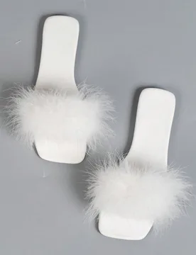 Sandalias planas de punta cuadrada para mujer, chanclas con tira de moda para fiesta, sandalias deslizantes negras sexys para combinar con vestidos, p - Shein - FashionsVida