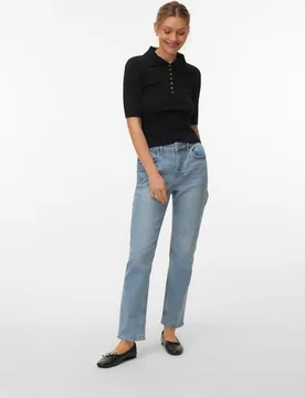 Jeans slim de mujer de talle medio - Vero Moda - FashionsVida
