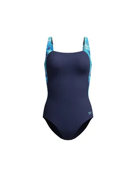 Damen Badeanzug Print Lustre dunkelblau 38 W - Speedo - FashionsVida