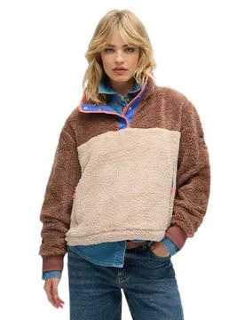 Pull Super Soft Mash Up Henley Nutmeg Spice Brown XS - Superdry - FashionsVida