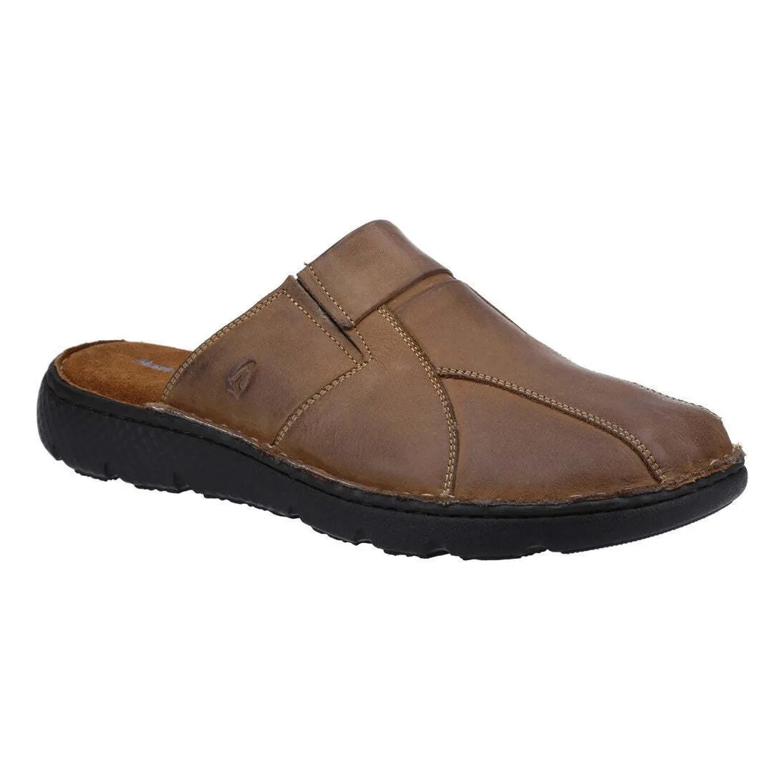 Mens Carson Leather Mules (Brown) - Size Uk 10 - Hush puppies - FashionsVida