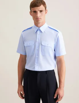 Regular Pilotenhemd Uni Blau 41 - Seidensticker - FashionsVida