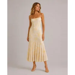 Vestido midi con escote recto
