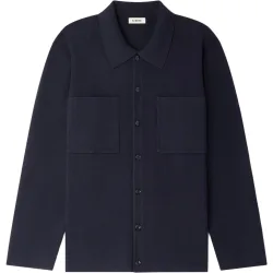 Sobrecamisa de hombre de punto fino con cuello de camisa