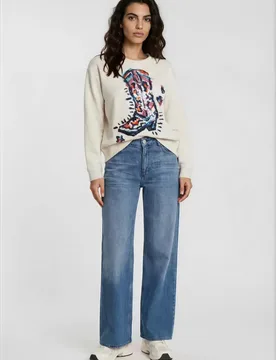 ROUND NECK SWEAT SHIRT 1/1 SLEEVE female - XL - FashionsVida